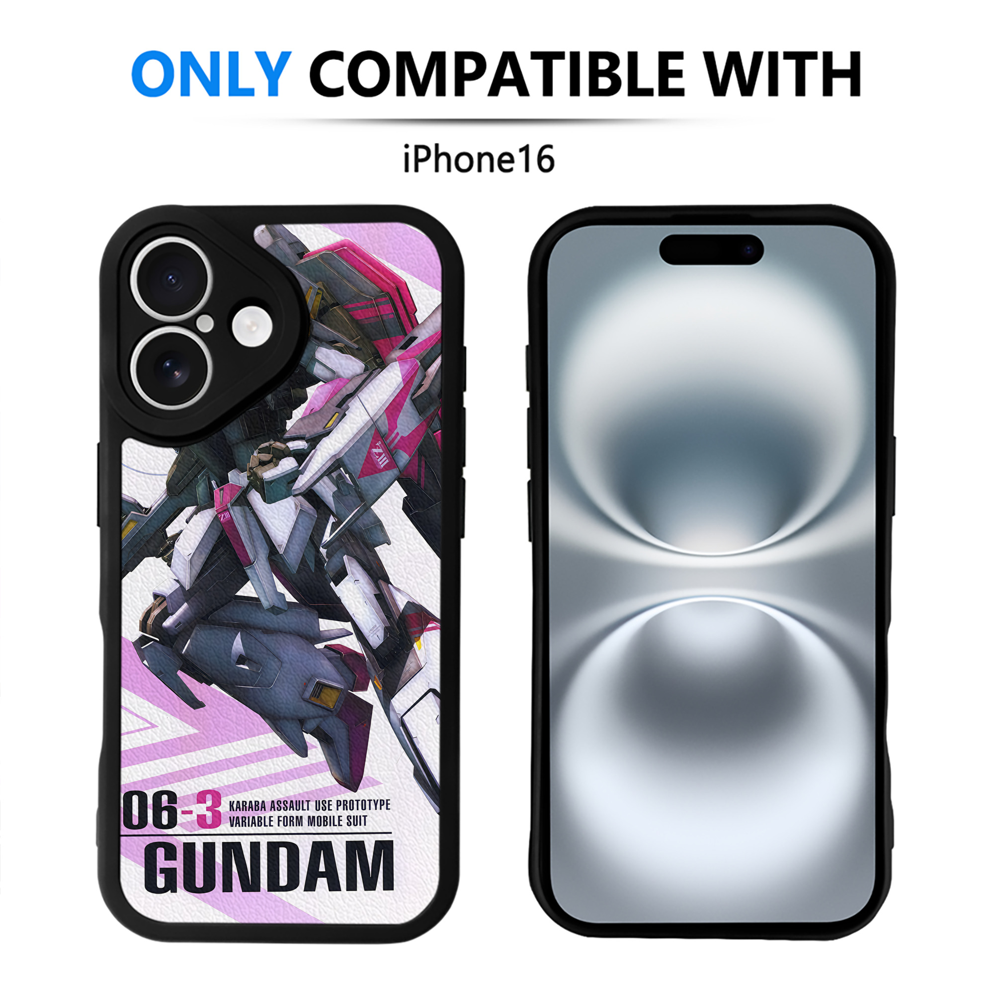 （画像用） 機動戦士ガンダム Mobile Suit Gundam 【iPhone 16シリーズ対応】シリコンスマホケース（レザー調） 材質：シリコン